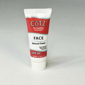 Cotz Face Natural-Tinted SPF 40 Mineral Sunscreen Primer Travel .18 oz 5g New